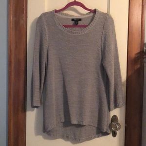 Hi-Lo hem, gray sweater